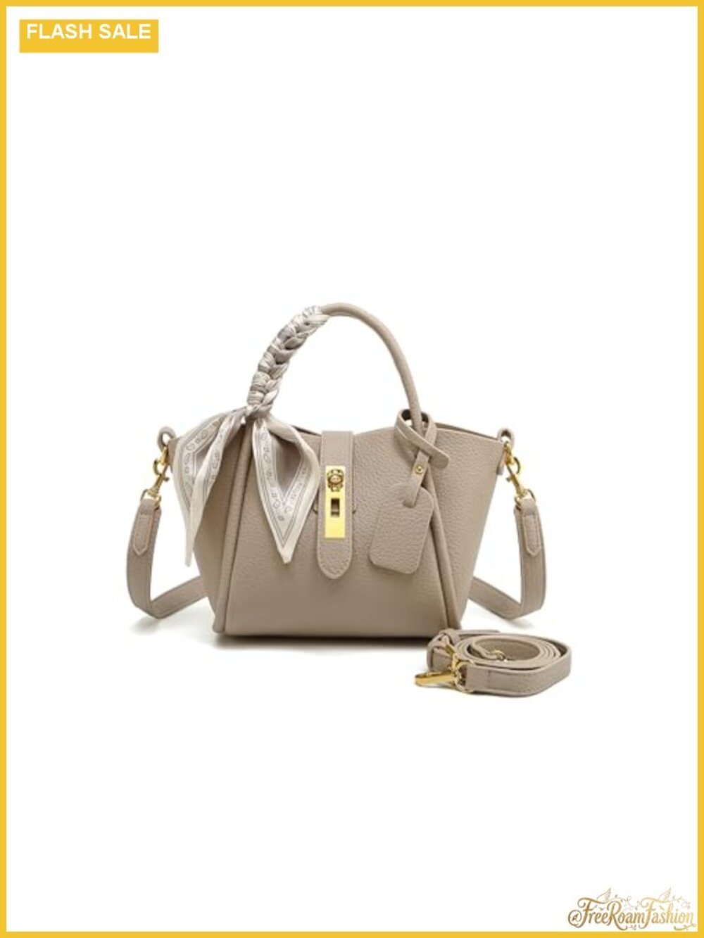 Synthetic Leather Crossbody Satchel Adjustable Strap Turn-Lock Women's